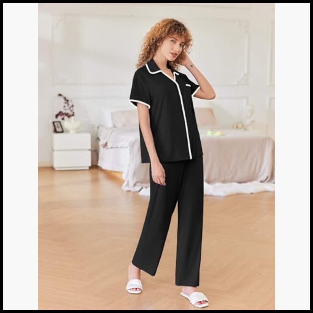 Polyester Blend Button Down Collar Short Sleeve P… - image 3